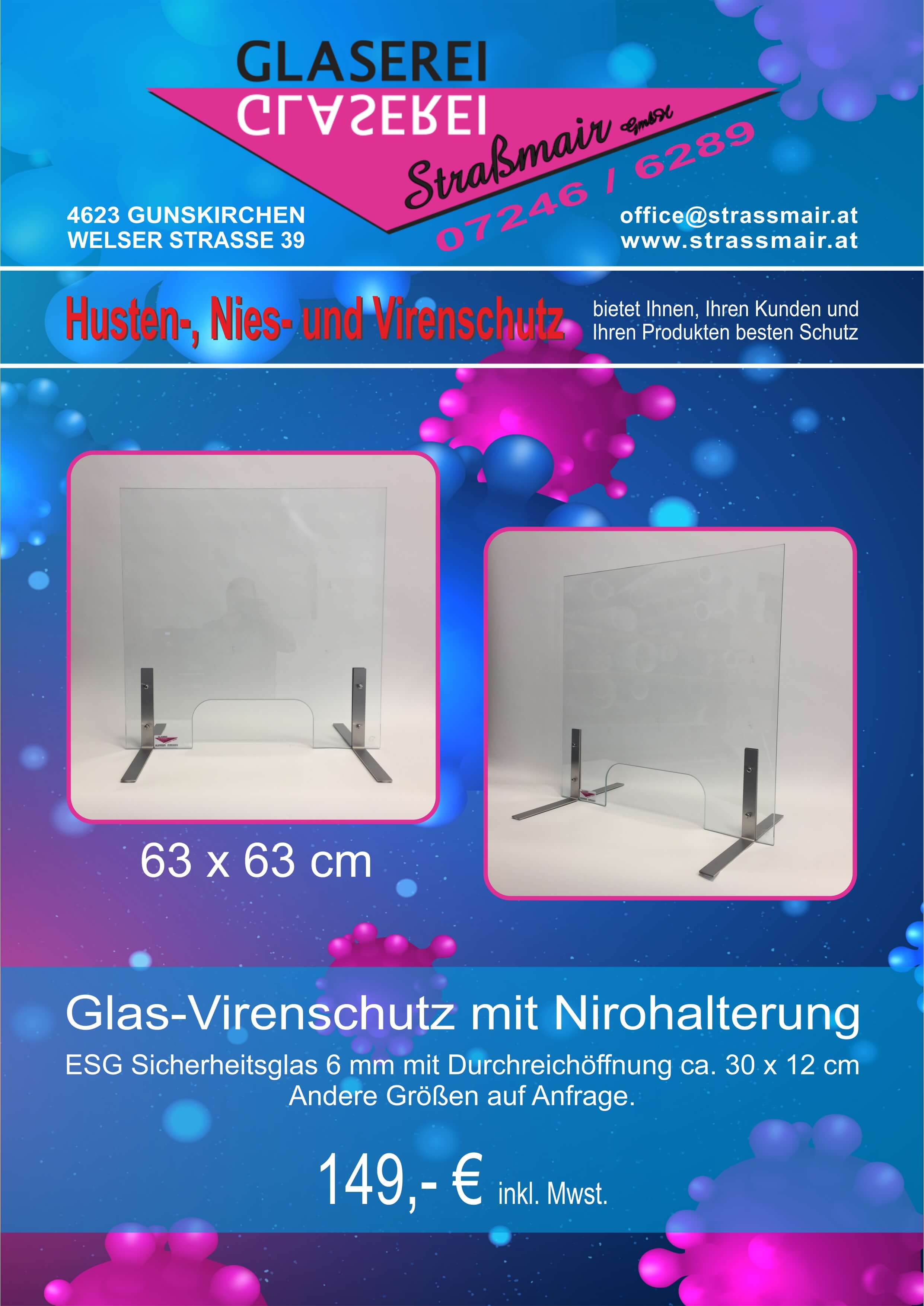 Schutzglas für Mitarbeiter und Kunden